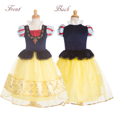 白雪姫　ドレス　ディズニー　110 Disney - 110cm▶︎半袖白雪姫ドレス カチューシャ付き