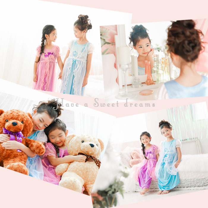 なりきりプリンセス ナイトドレス パジャマ ふんわりガウンセット イエロービューティー ネグリジェ プリンセス なりきり ワンピース キッズ 子供 キャラクター ドレス 幼稚園 保育園 おでかけ 女の子 リボン ルームウェア ナイトウェア おうち時間 子供用