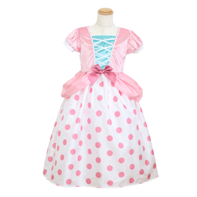 ボー・ピープ風　子供用フリル付きピンクドレスコスプレ ボーピープ＞【80 90 100 110 120 130 ピンク 仮装 プリンセス ドレス