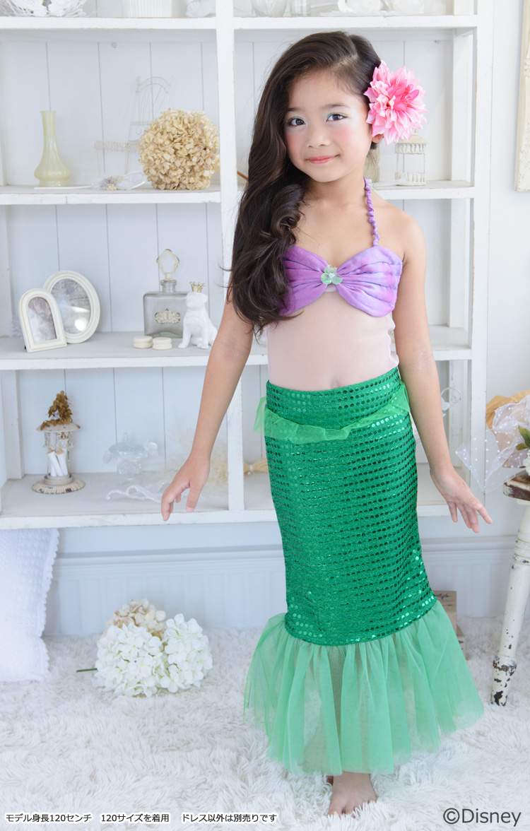 リトルプリンセス キッズモデル ディズニープリンセス ドレス＜リトルプリンセスルーム ディズニーコレクション アリエル＞∥子供用プリンセスドレス・ディズニーコスチューム販売店【 リトルプリンセスルーム】