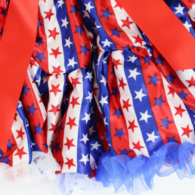 星条旗柄アメリカンチュチュスカート赤リボンタイプ＞∥子供用